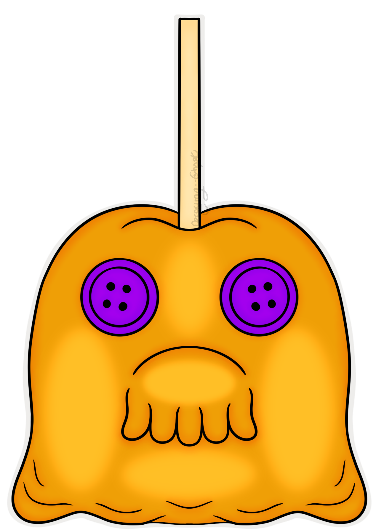 Ghost Caramel Apple